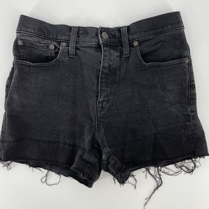 Madewell Cut Off High Rise Raw Hem Jean Shorts Size 27